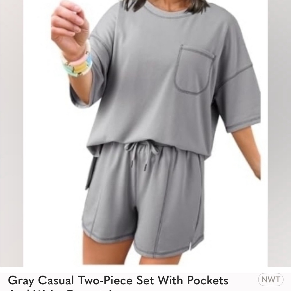 Gray Two-Piece Casual Set